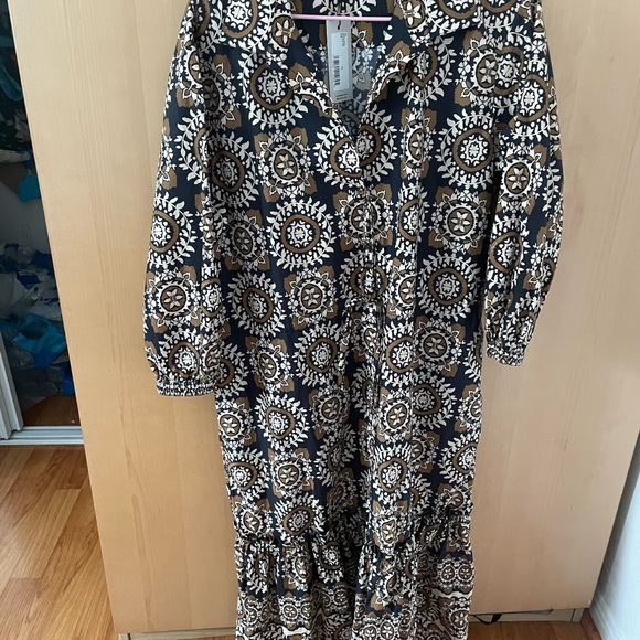 Cara Cara Black and Brown Patterned Dress - Picture 1 of 5
